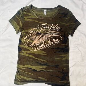 Alternative Earth Green Camouflage Tee with The Turnpike Troubadour graphic